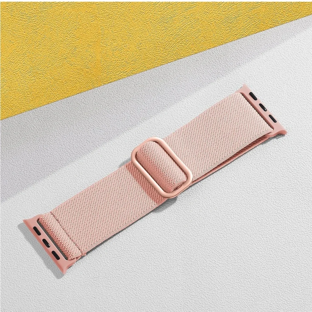 Stretchy Iwatch Band Set - Blue, Pink, and Gray, peach and white